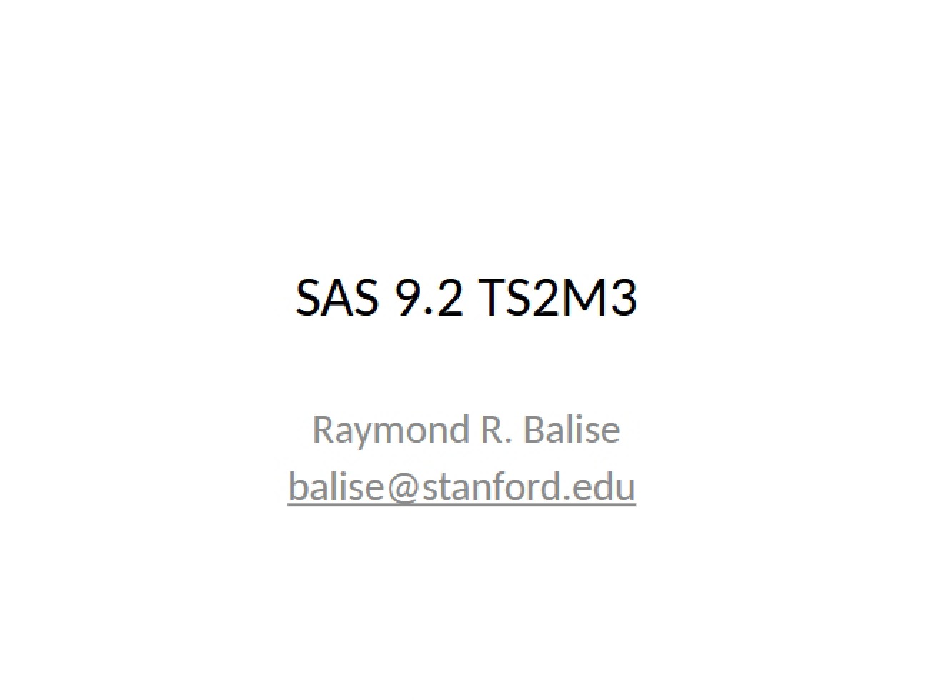 Introduction to SAS Data Management Lecture Notes