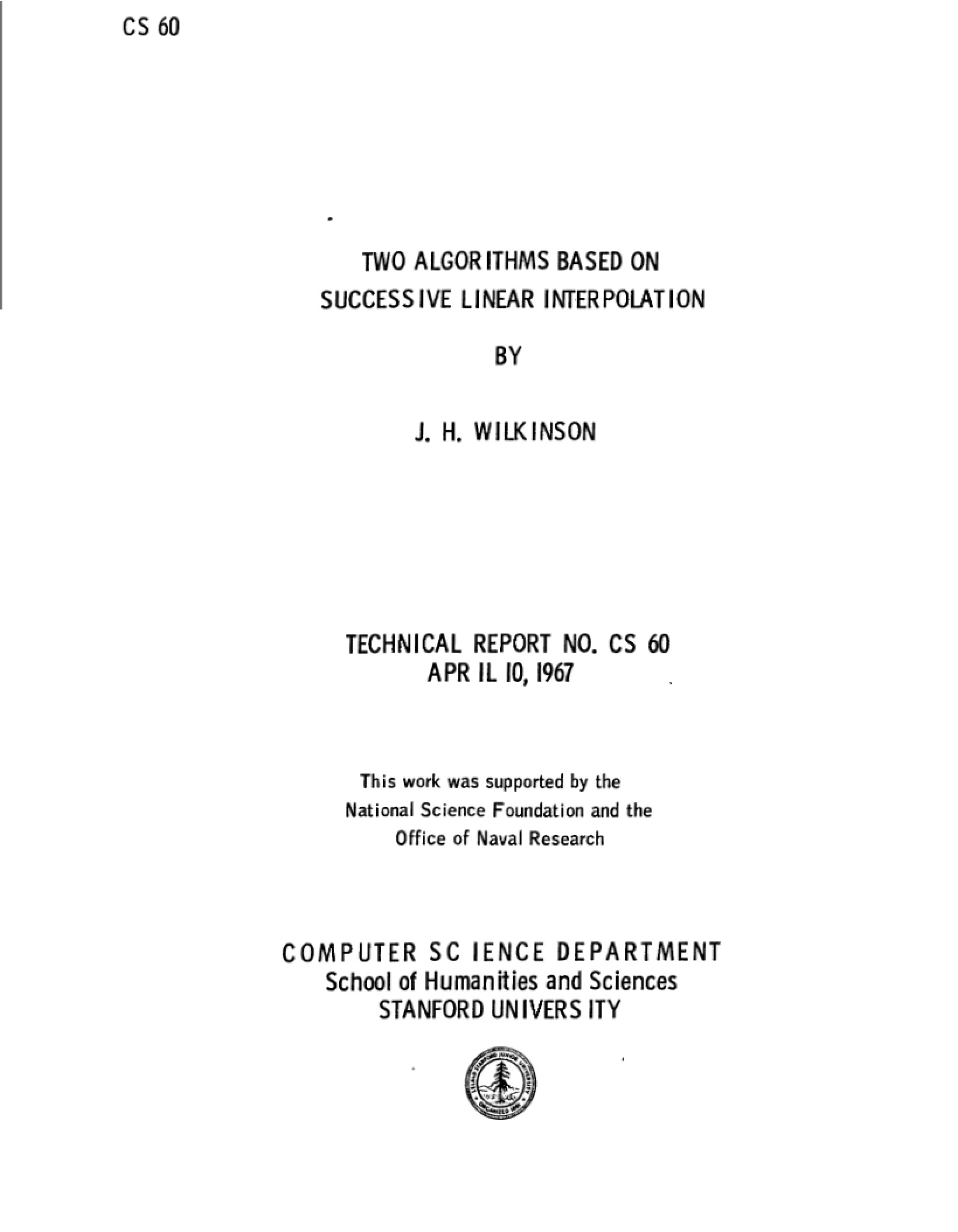 Successive Linear Interpolation Algorithms