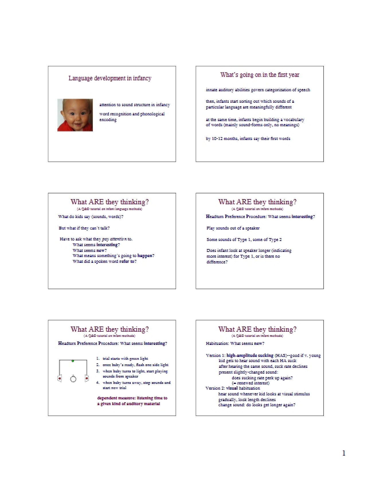 Infancy: Language Acquisition Stages
