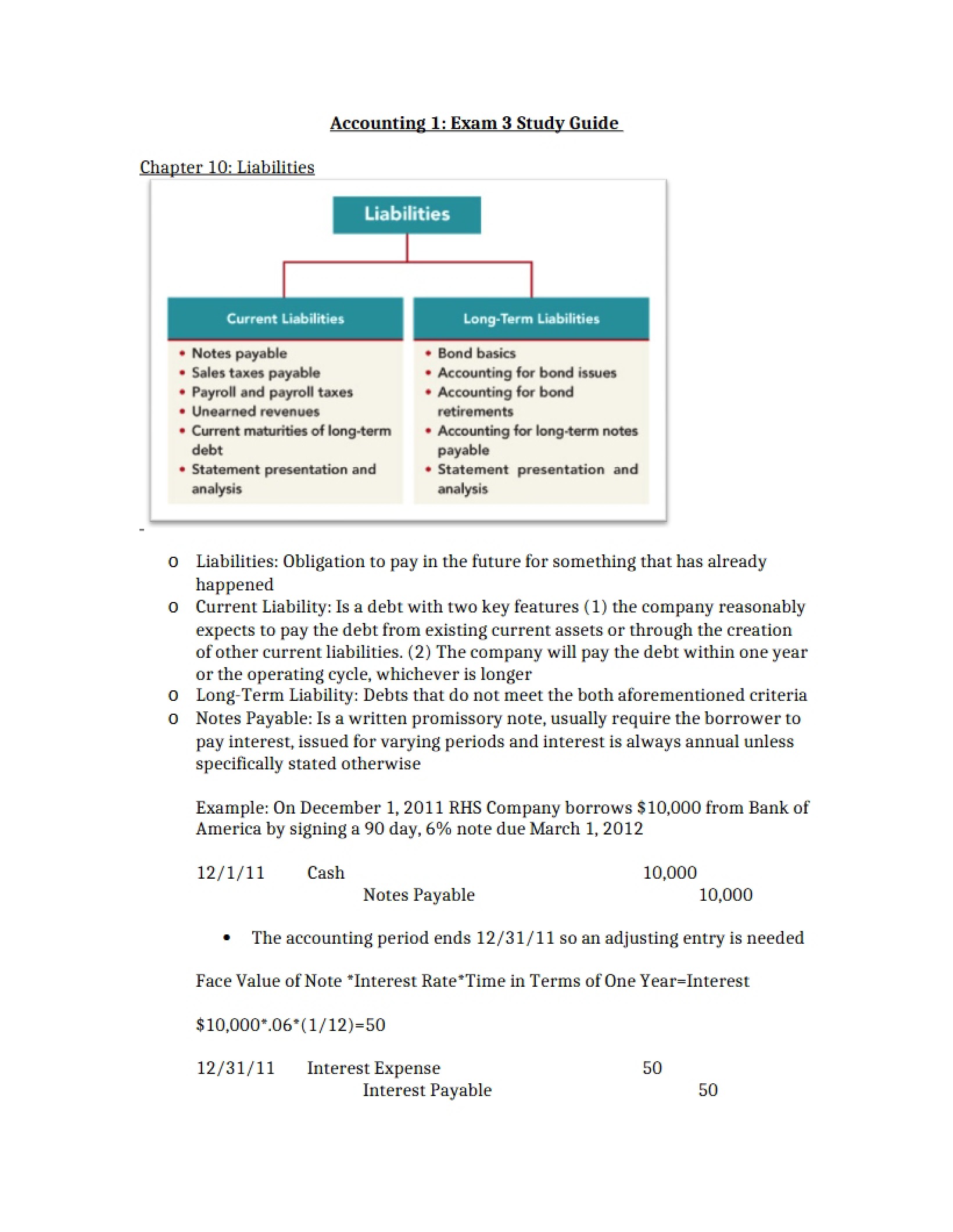 Accounting for Liabilities - Chapter 10