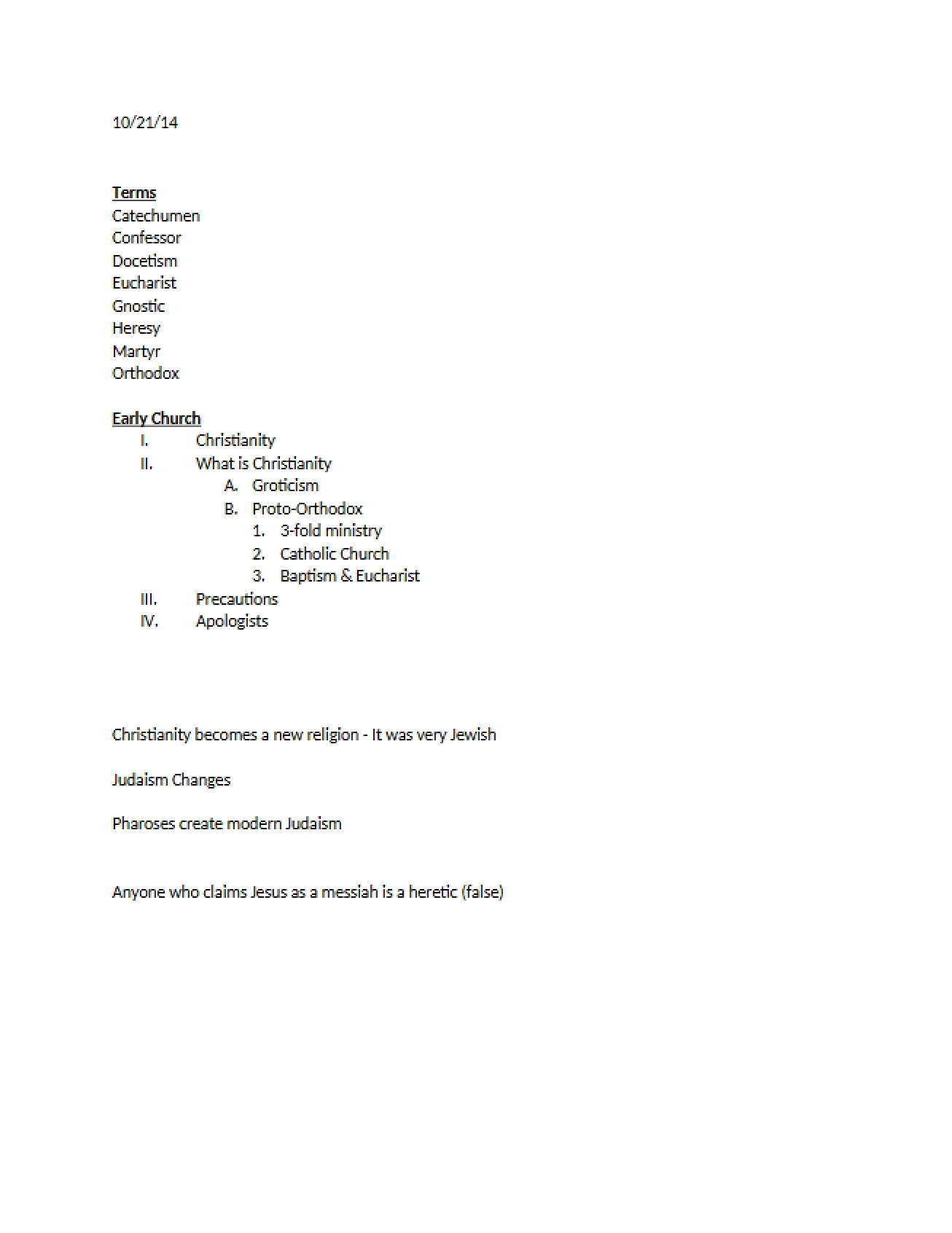 Key Terms in Christian Thought