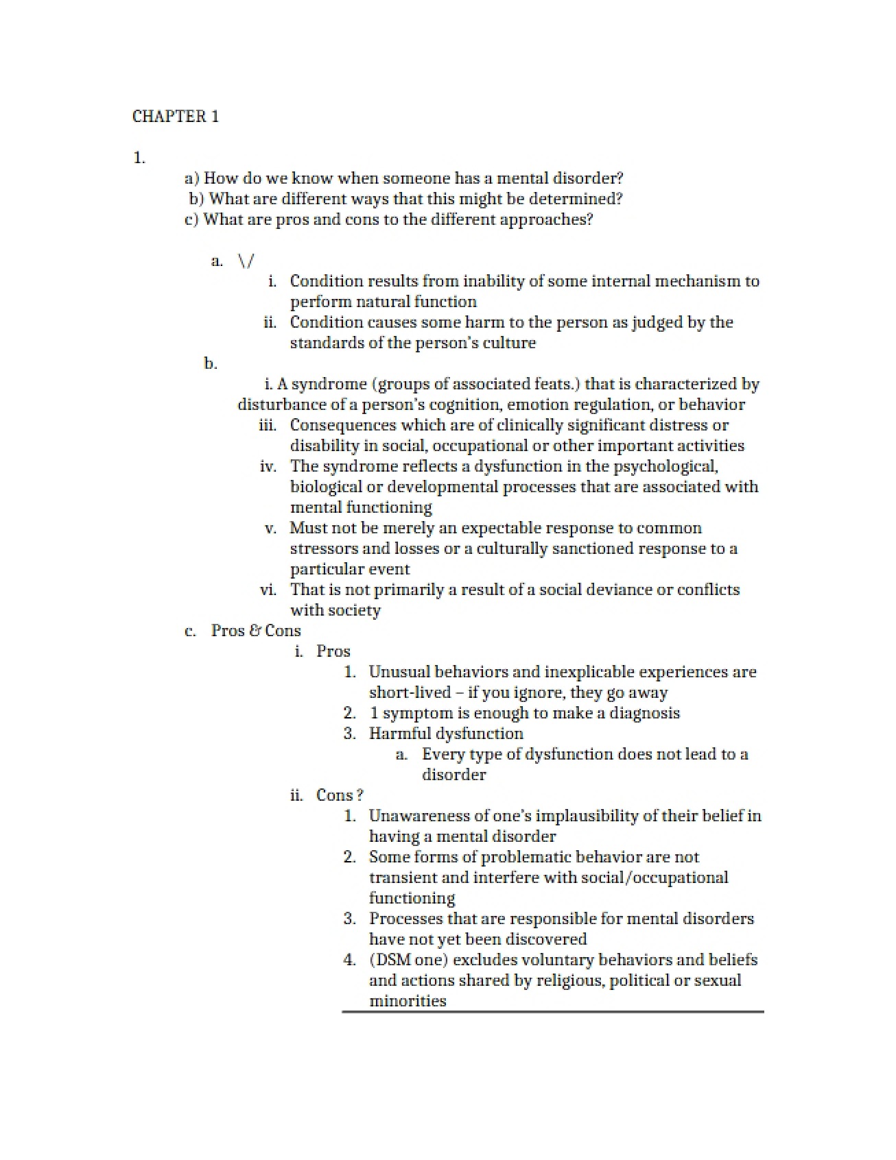 First Chapter of Abnormal Psychology