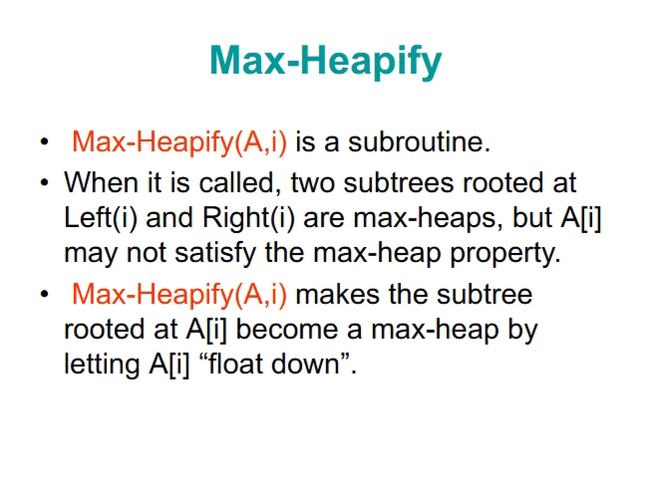 Max-Heapify Operation