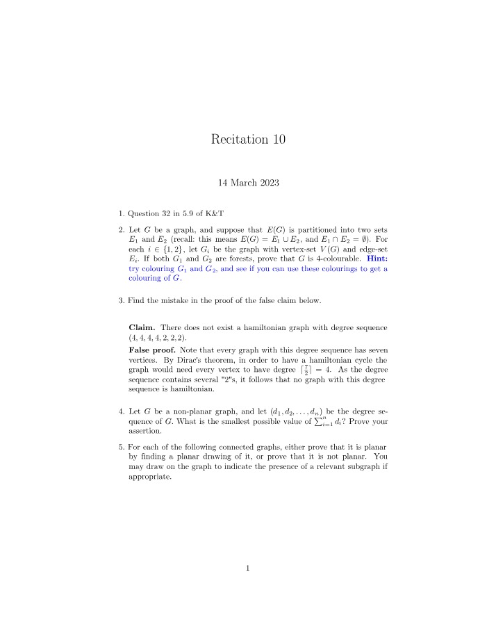 CSCI 4760 Recitation 10