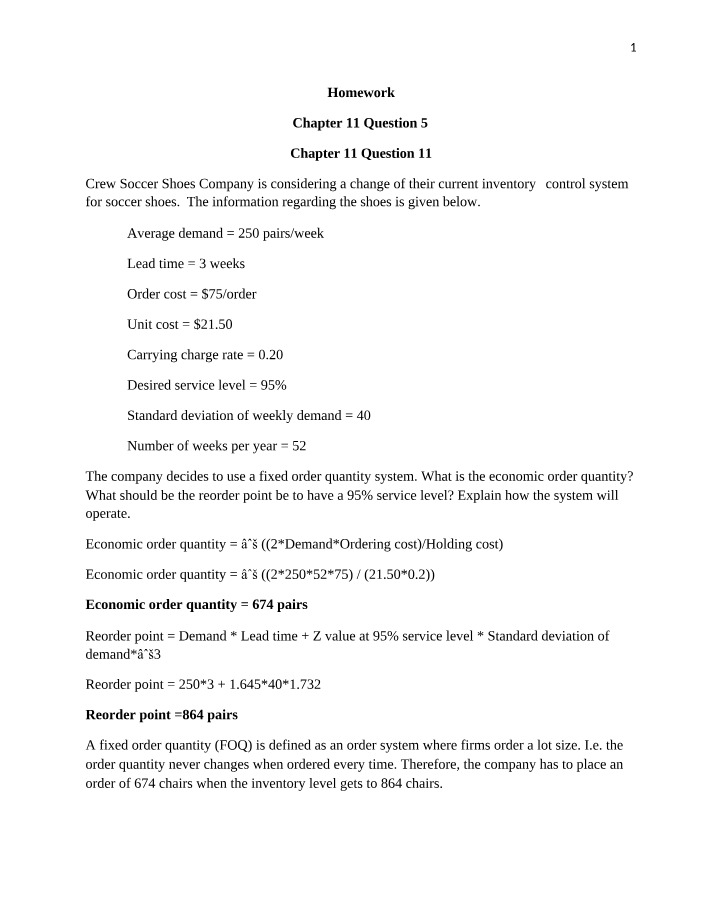 Optimizing Soccer Shoe Inventory - Supply Chain and EOQ Analysis