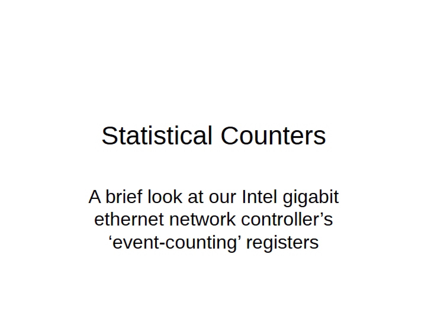 Counters for Statistics