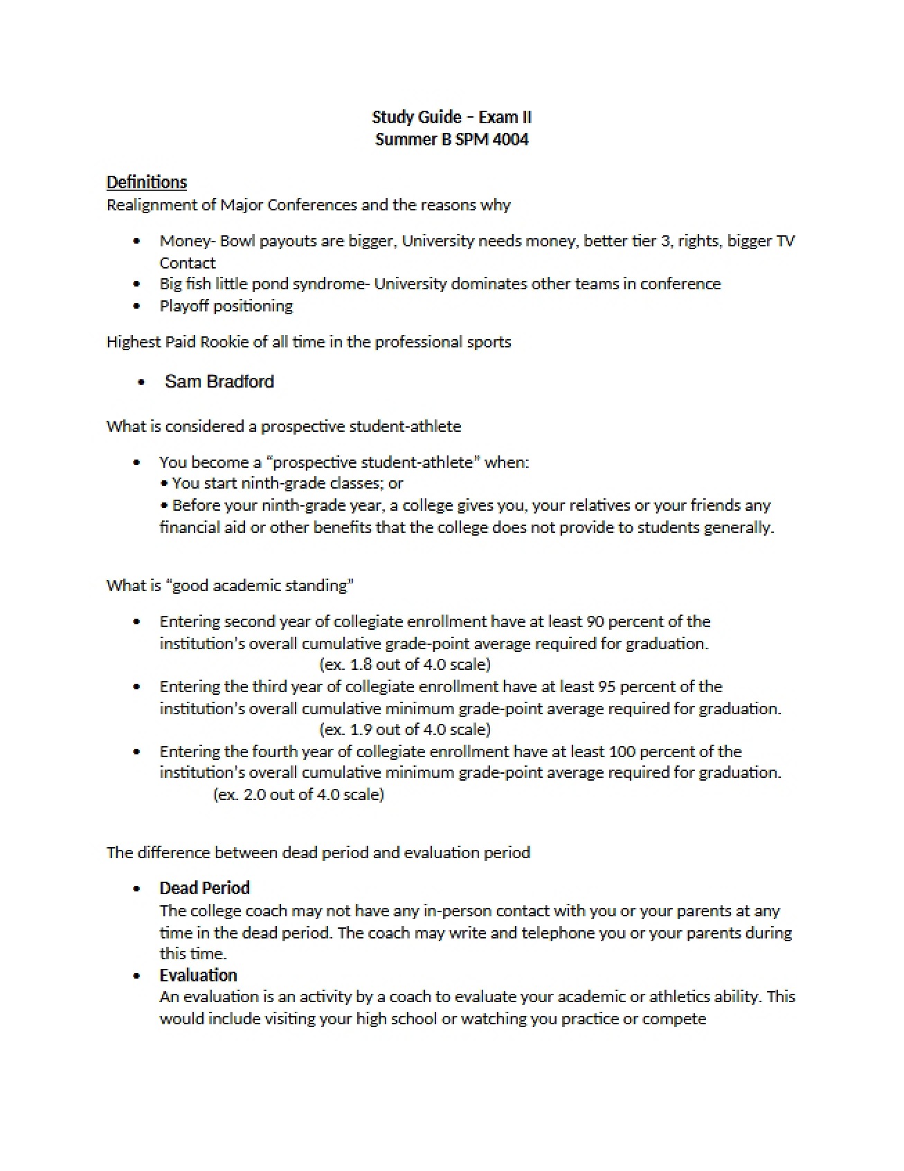 Sport Management Exam 2