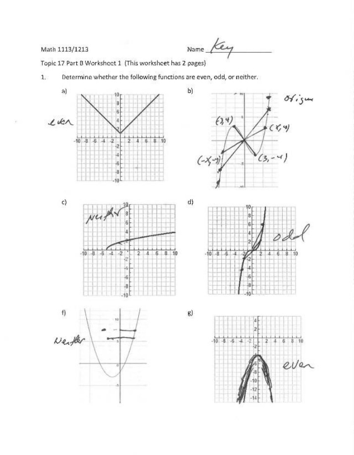 Topic 17 Part B Worksheet 1 Answer Key