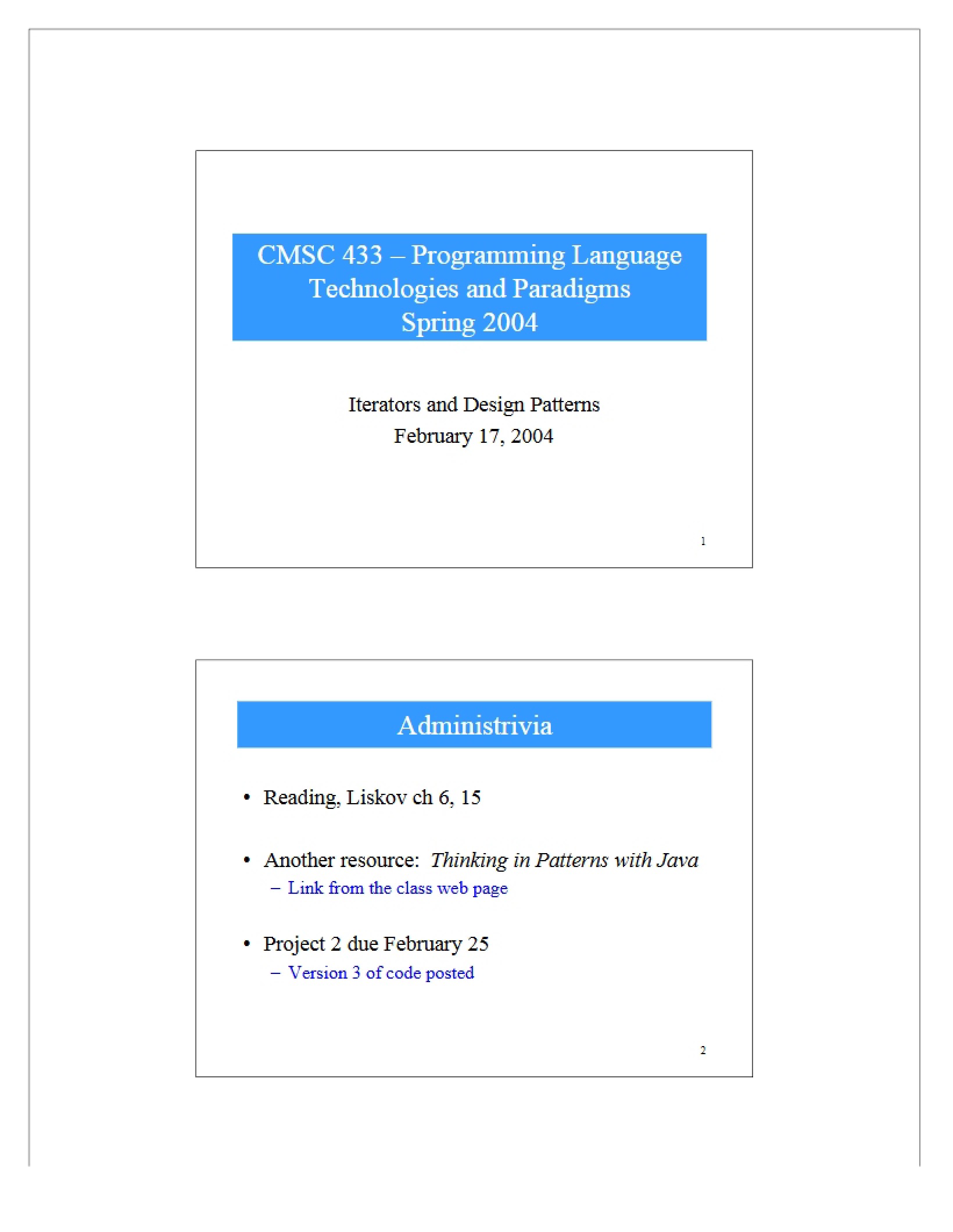 Design Patterns and Iterators