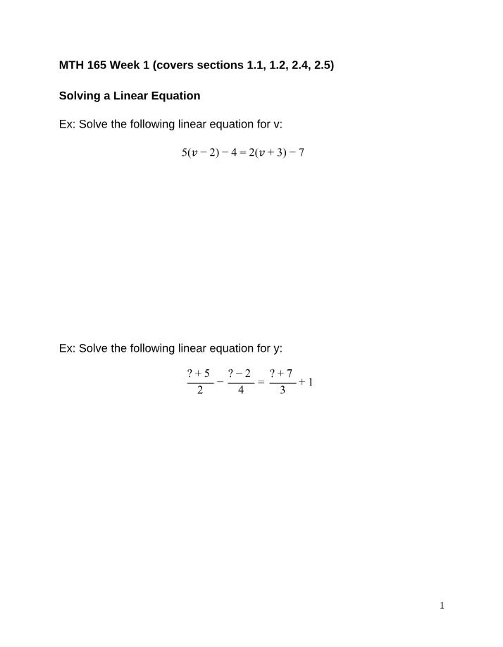 Calculus I - Week 1 Notes