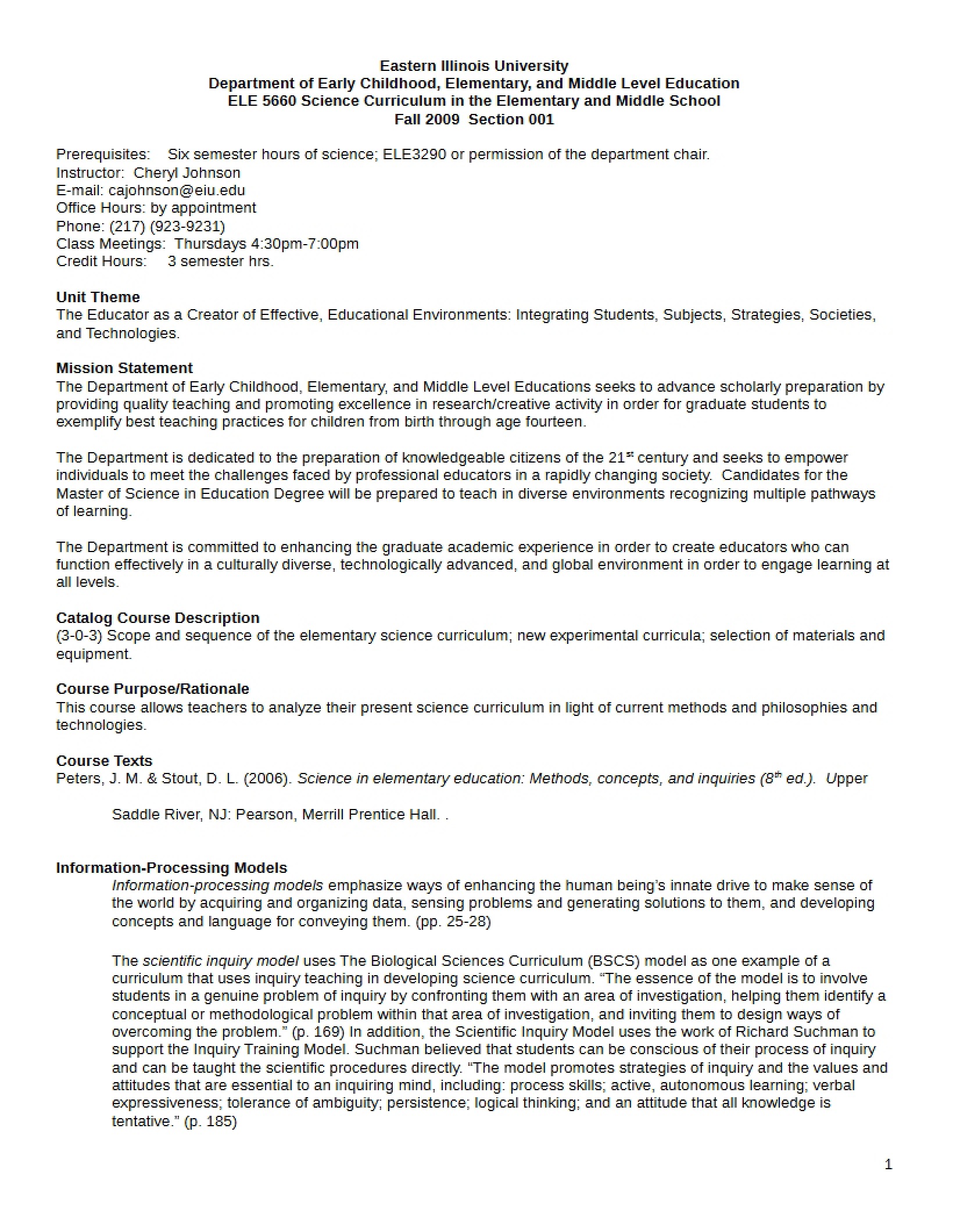 Syllabus - 9 Pages