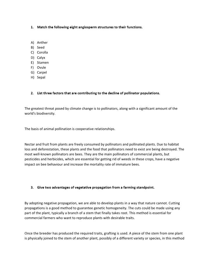 Functions and Impacting Factors of Angiosperm Structures