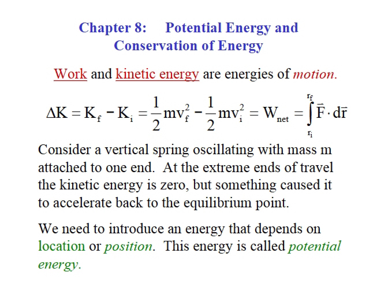 Conservation of Energy and Potential Energy