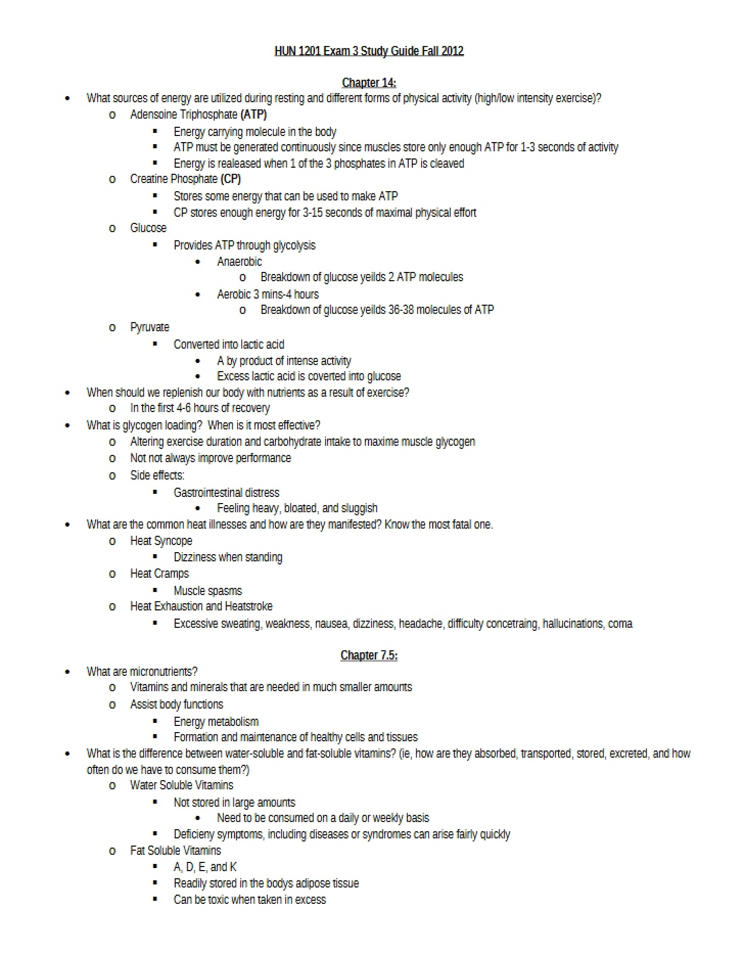 Review Manual for Test 3