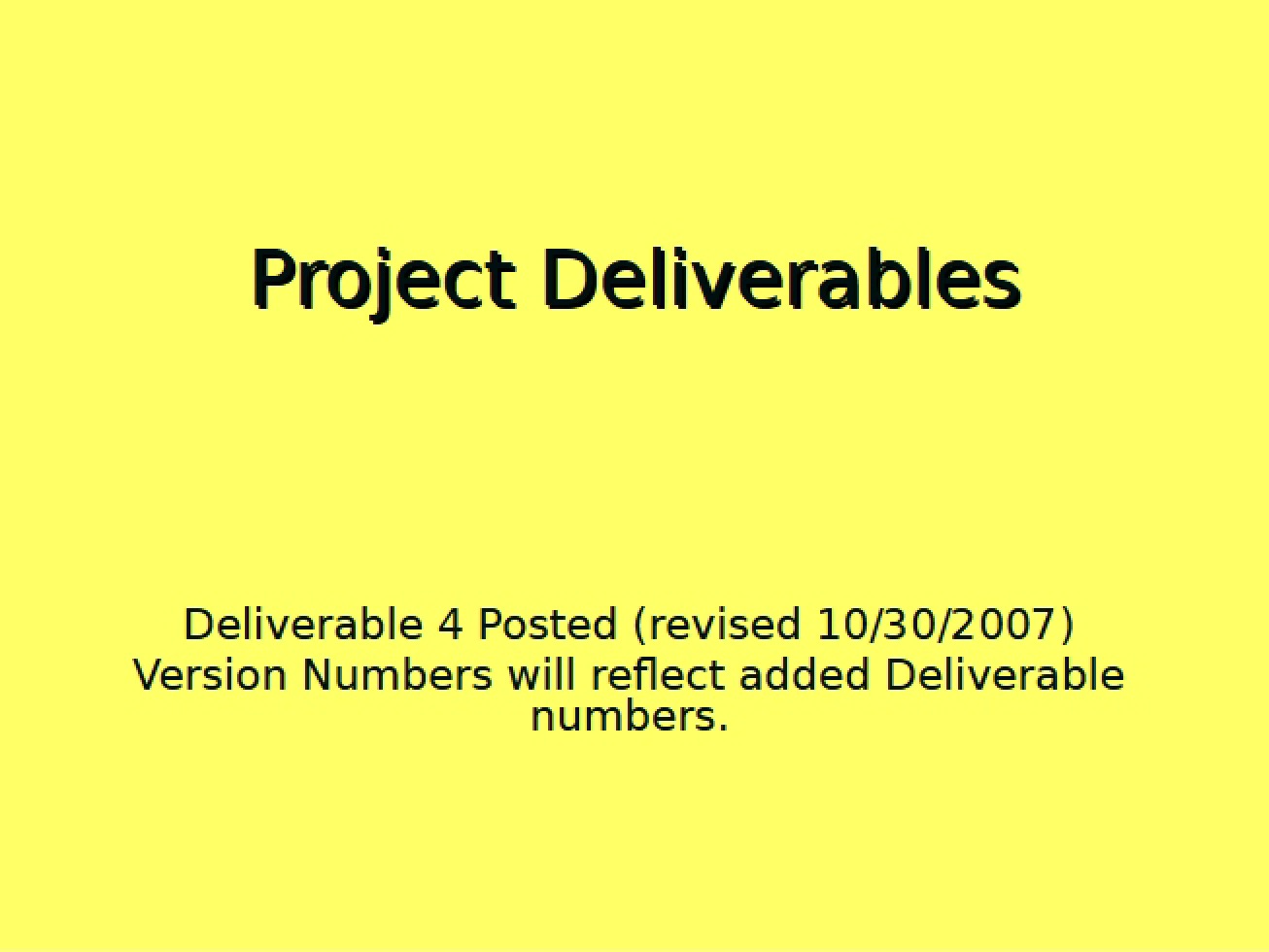 Software Project Deliverables
