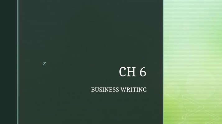 Writing Chapter 6