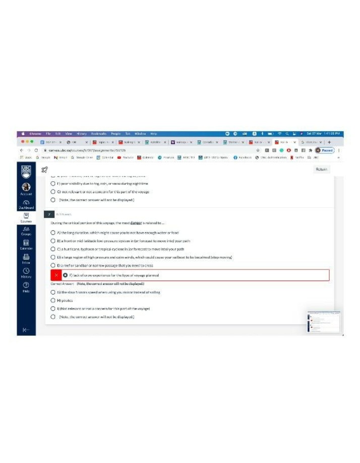 ATSC113 Course Screenshot - March 2021