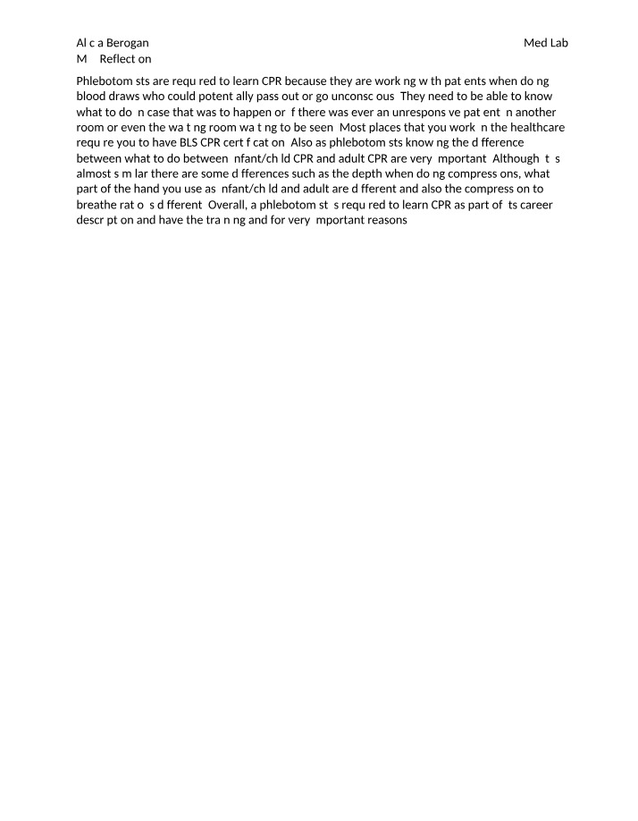 Importance and Differences of CPR for Phlebotomists