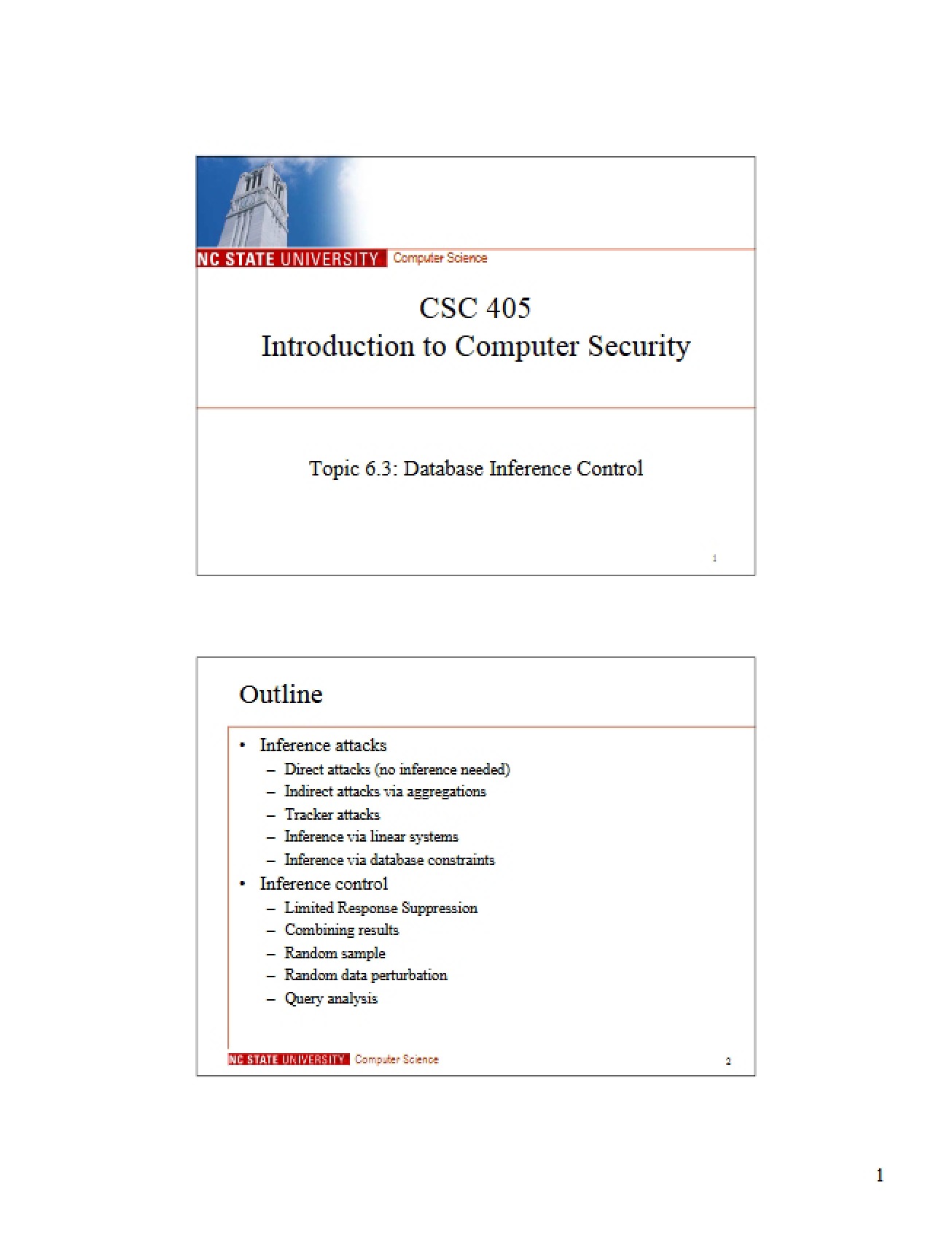 Control of Database Inference