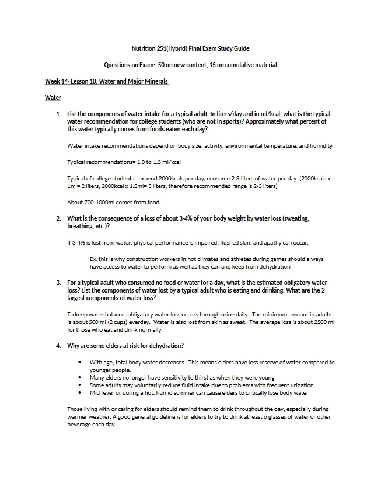 Exam Questions