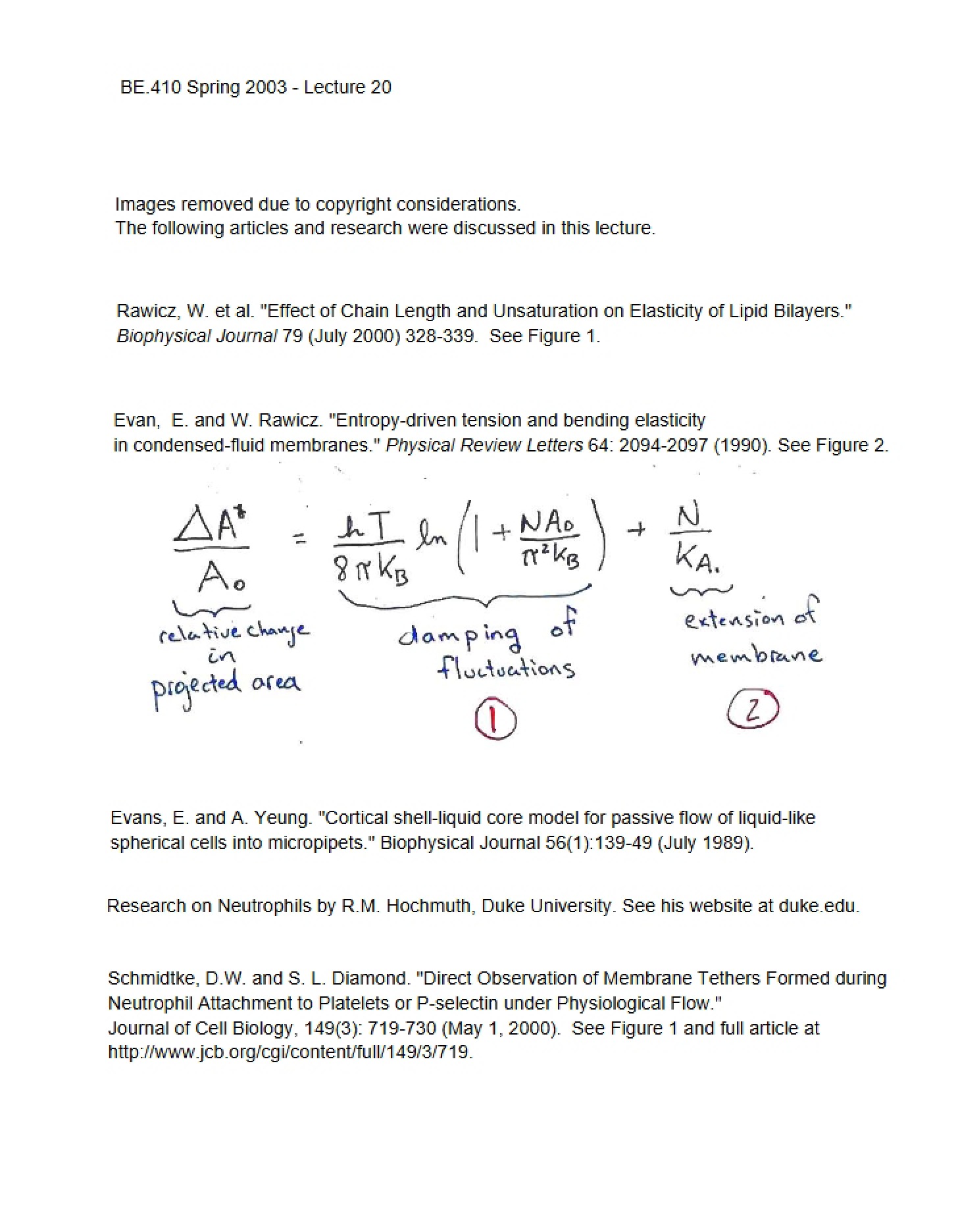 Notes from Class