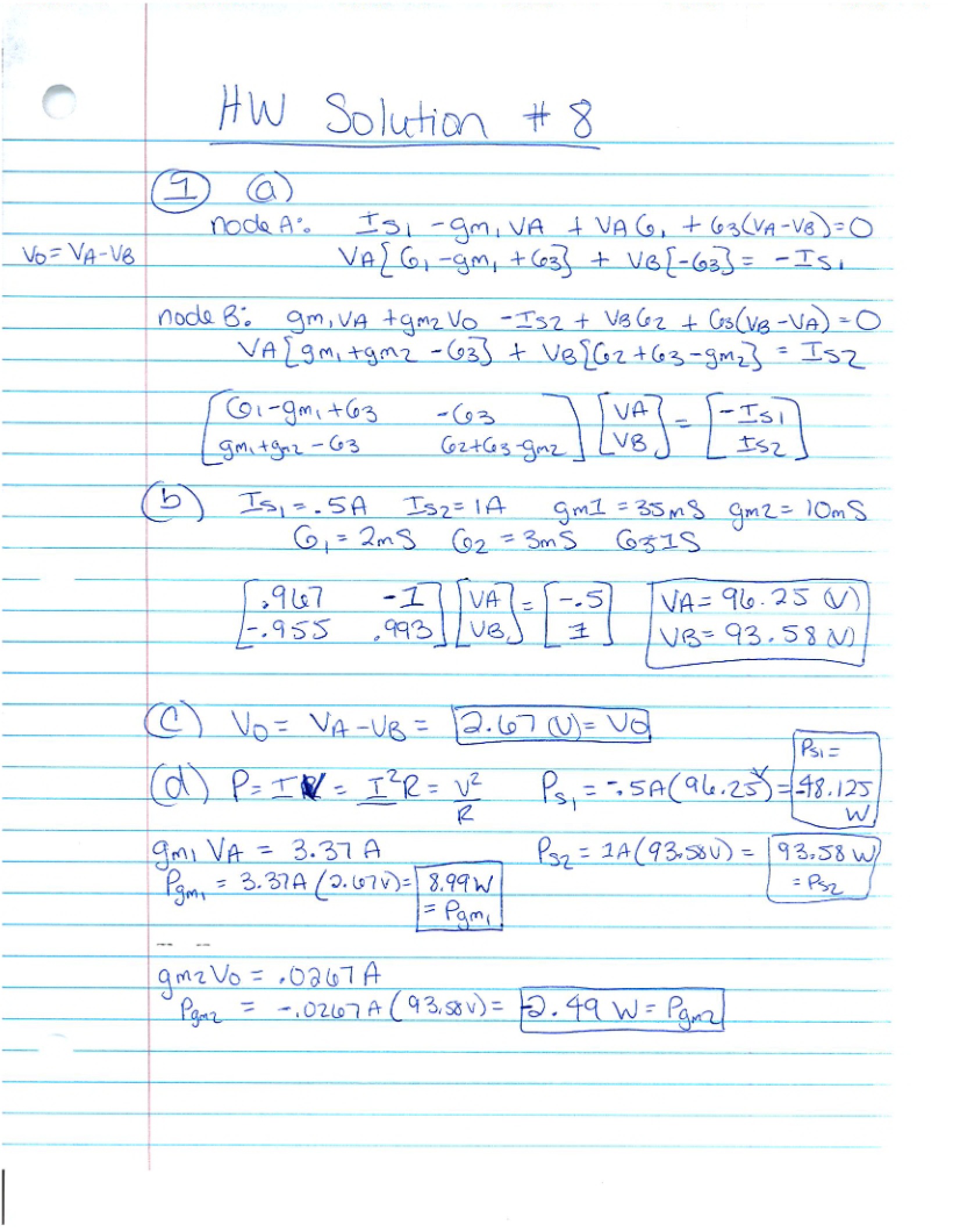 Solutions for Assignment Eight