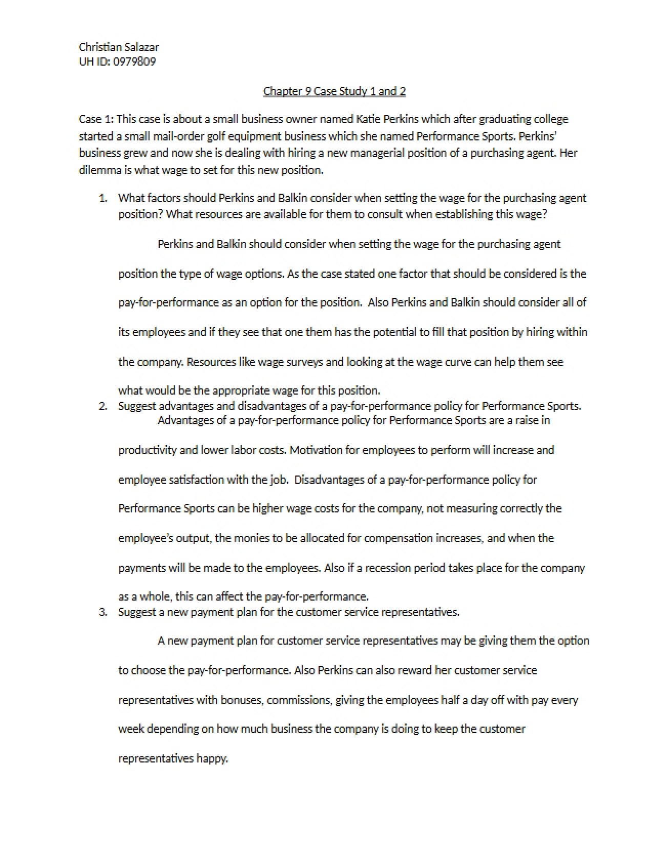 Case Studies 1-2 (Chapter 9)