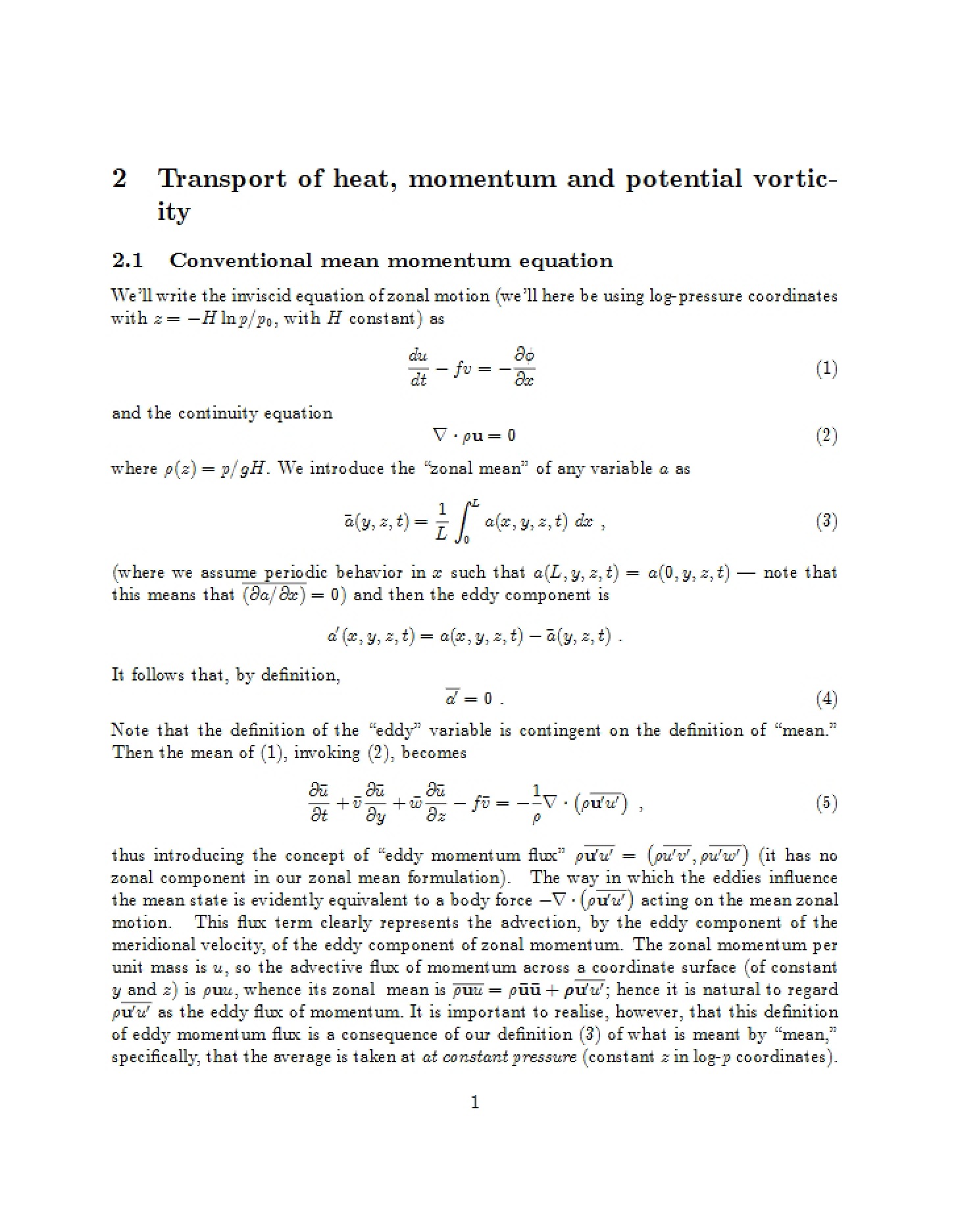 Potential Vorticity, Momentum, and Heat Transport