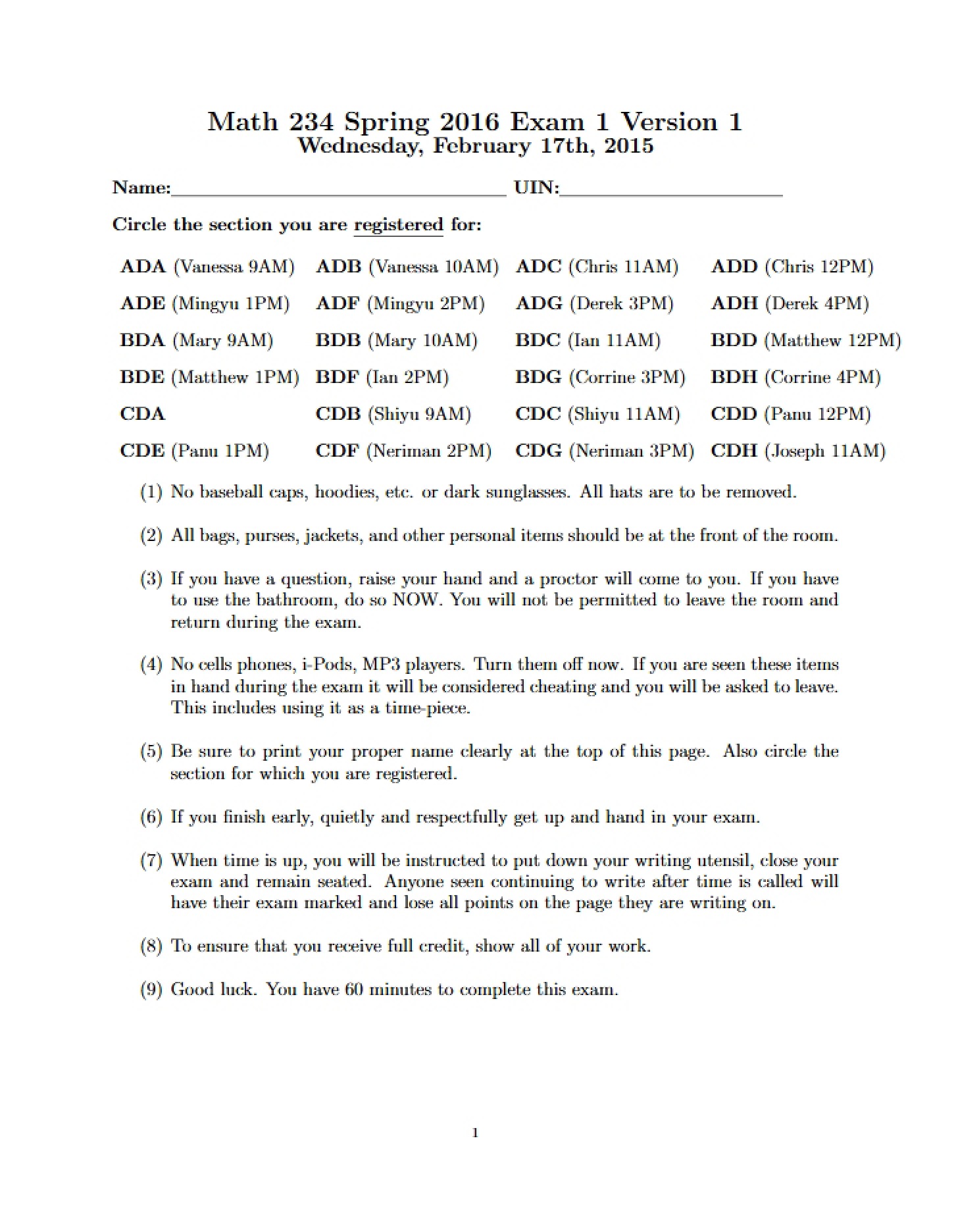 Mock Midterm 1F