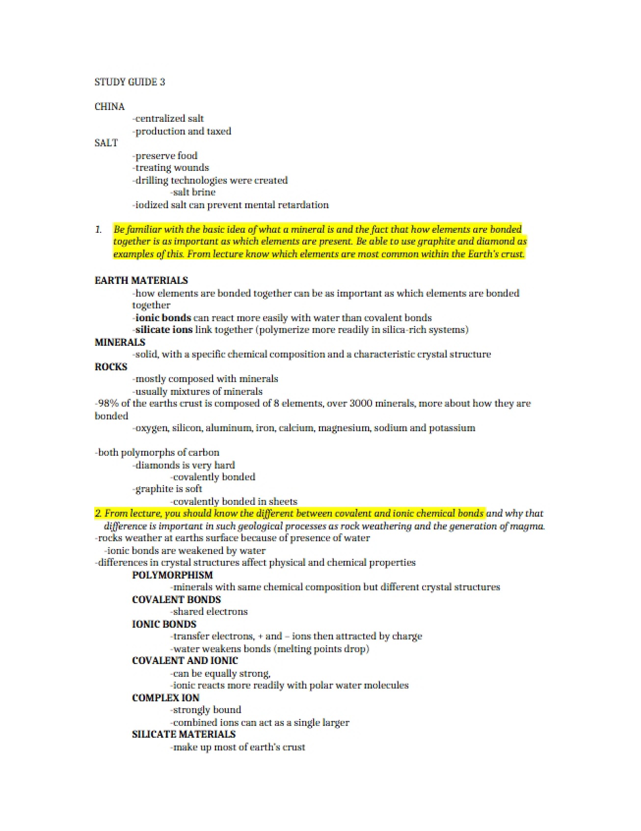 Third Study Guide
