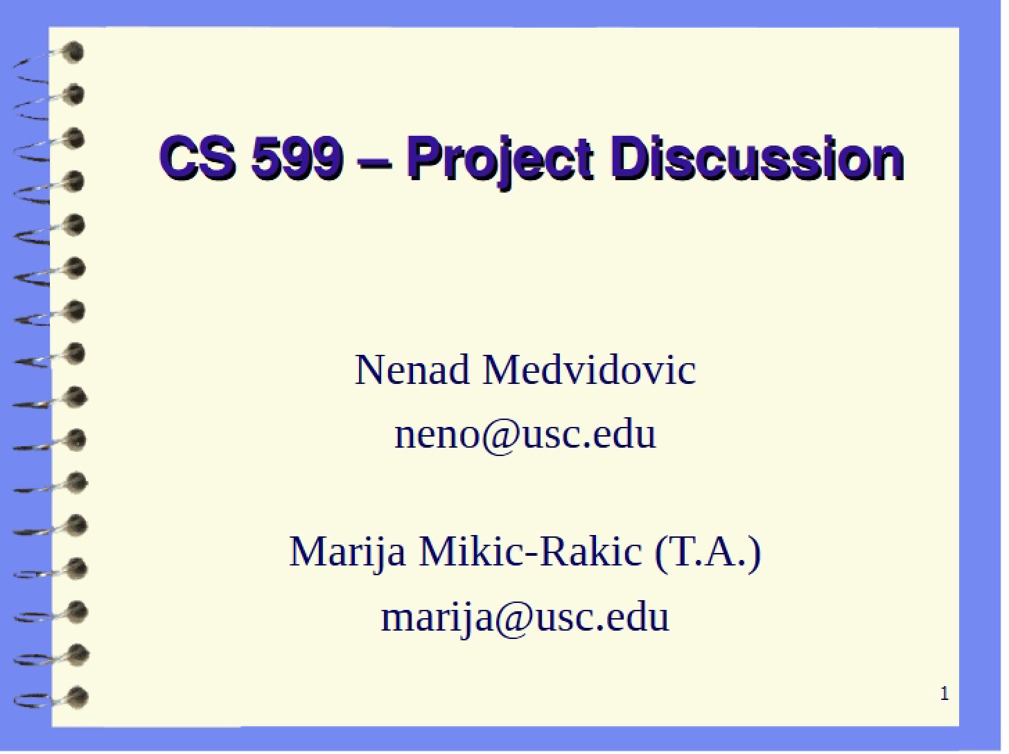 Discussion of Project