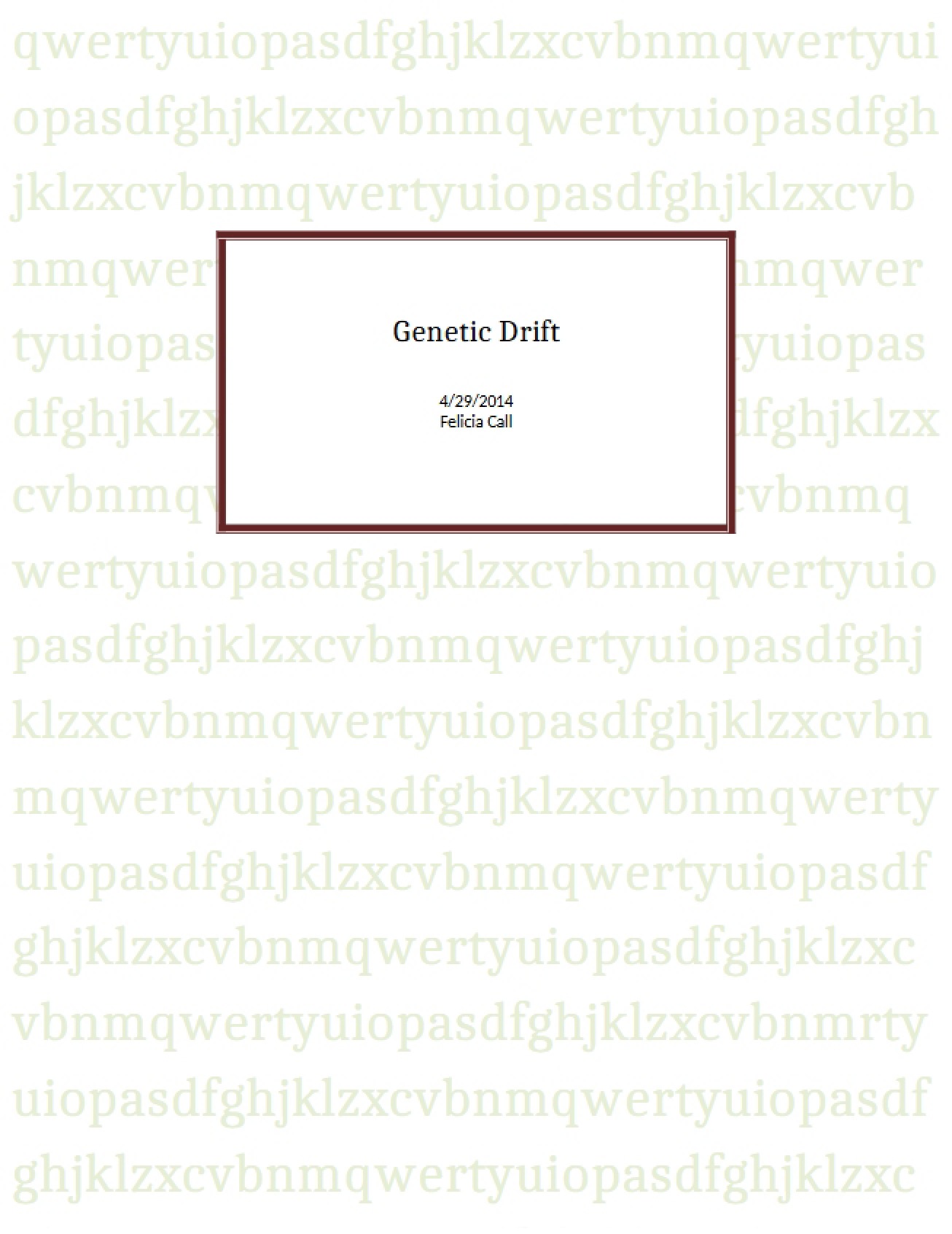 Drift of Genetics