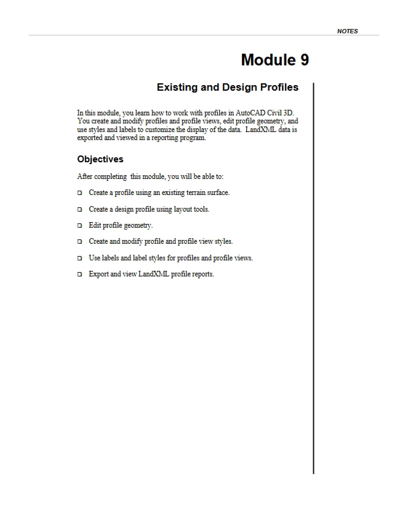 Profiles Design and Existing