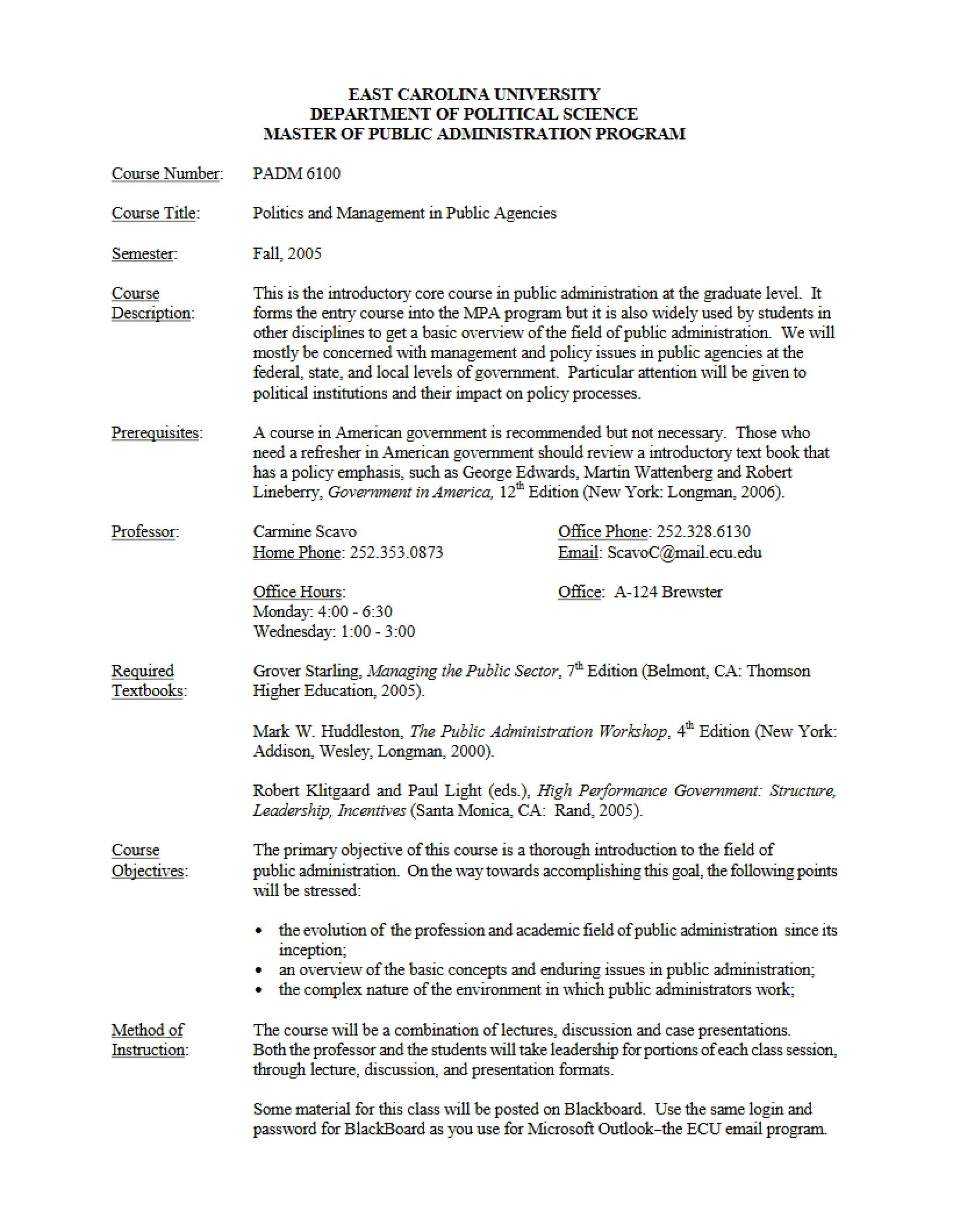 Agencies Syllabus