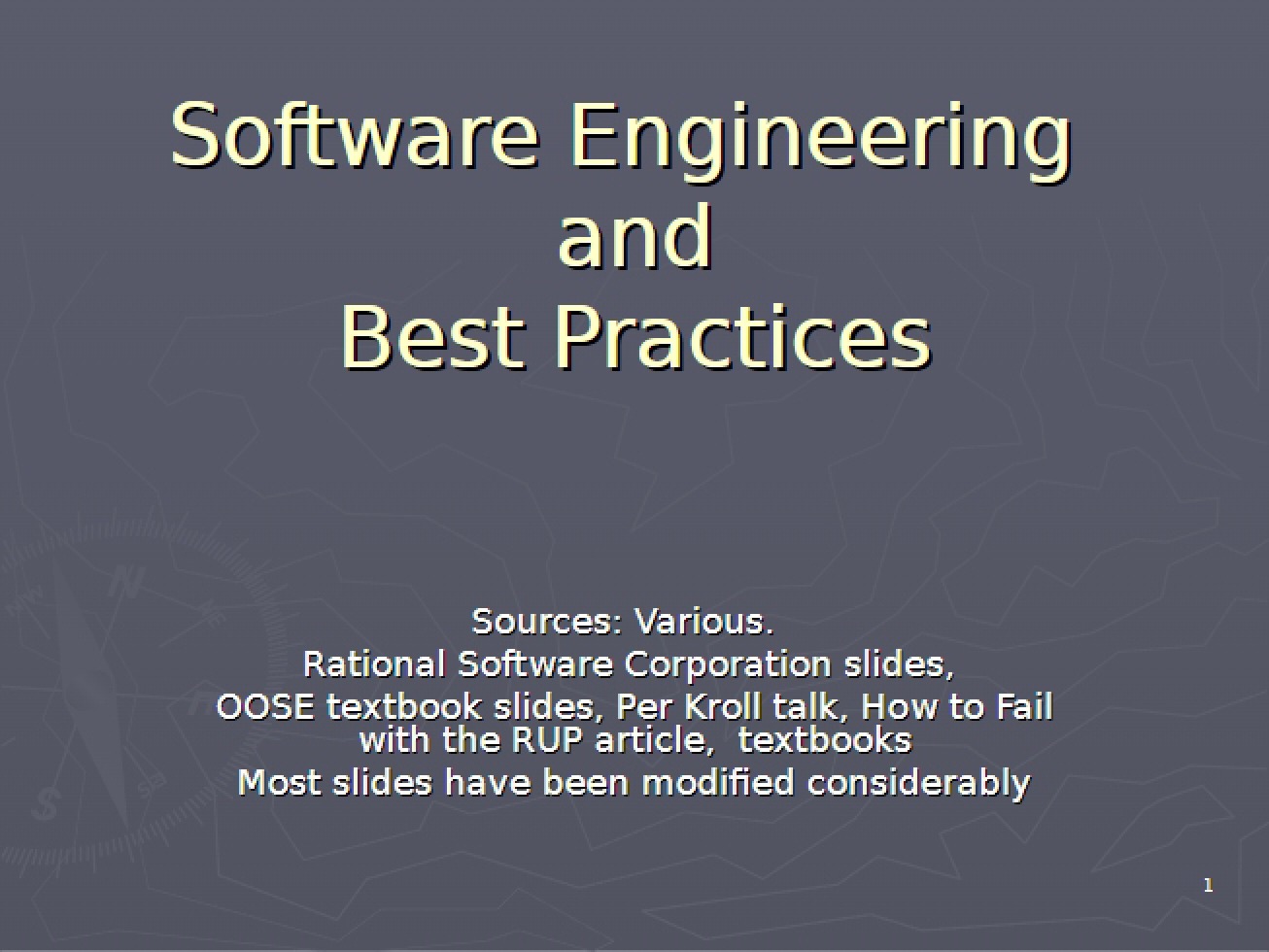 Best Practices in Software Engineering