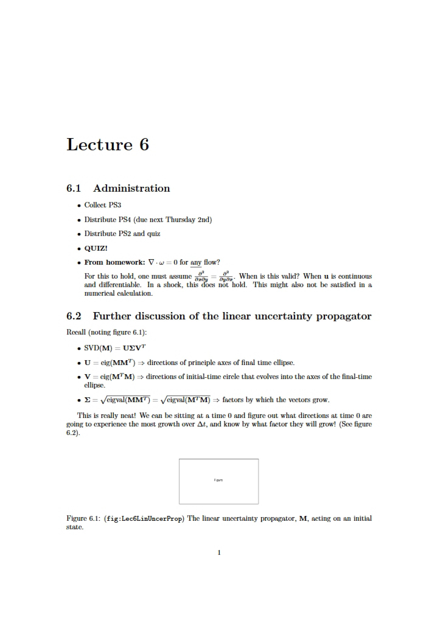 Notes from Lecture
