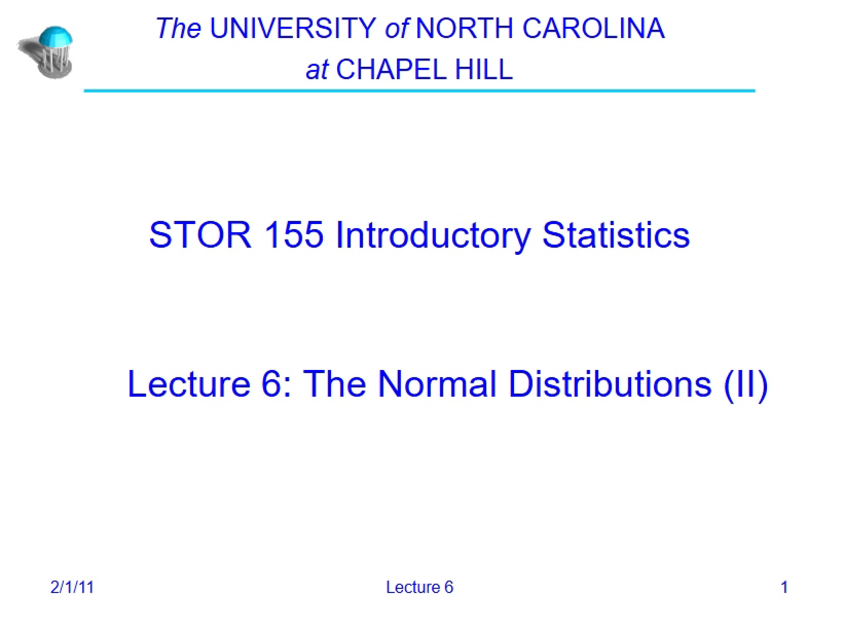 Lecture 06 Normal Distributions (Part II)