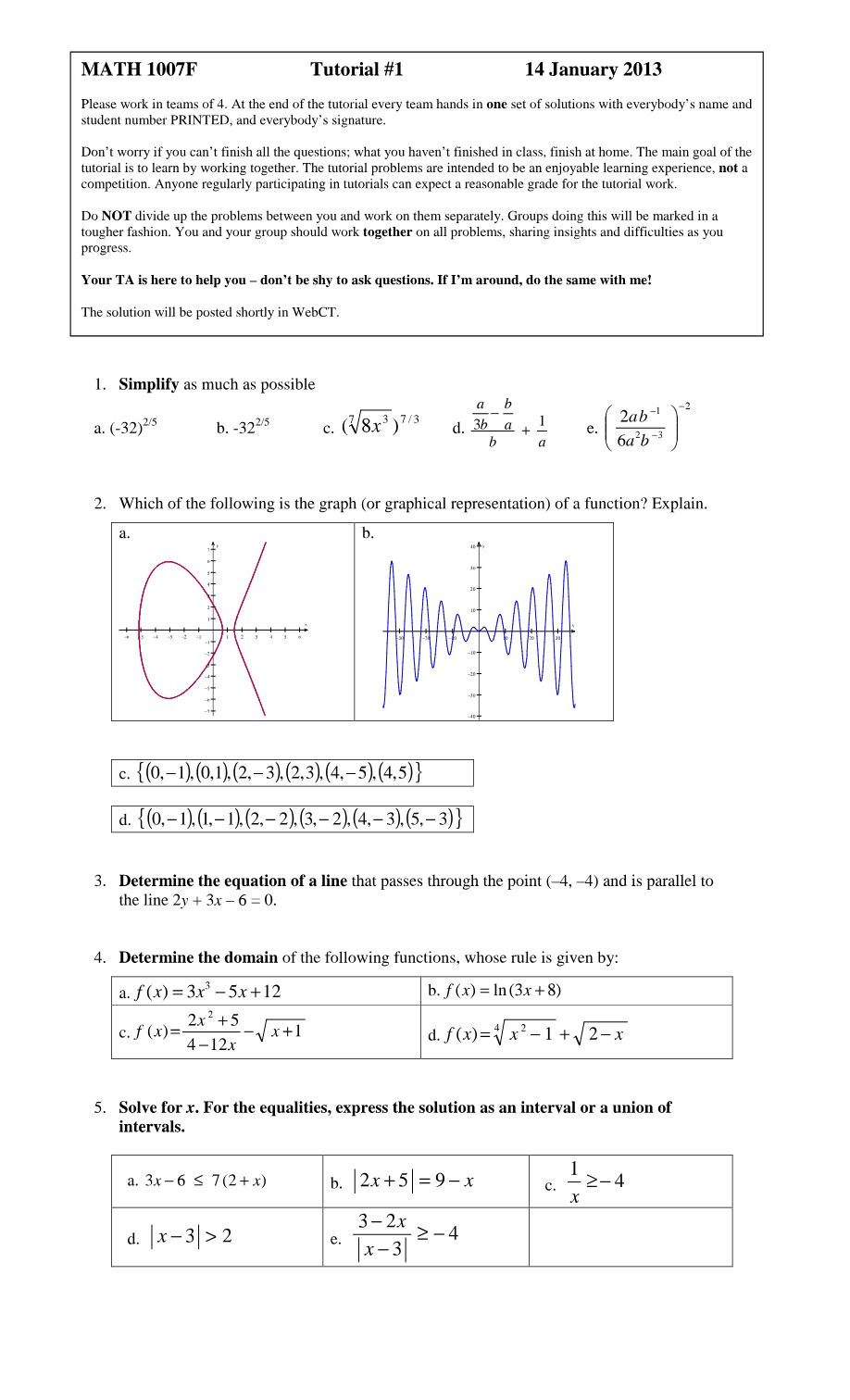 MATH 1004 - Course Document
