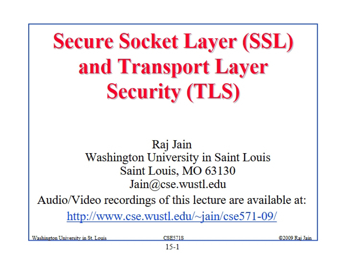 TLS and SSL Security