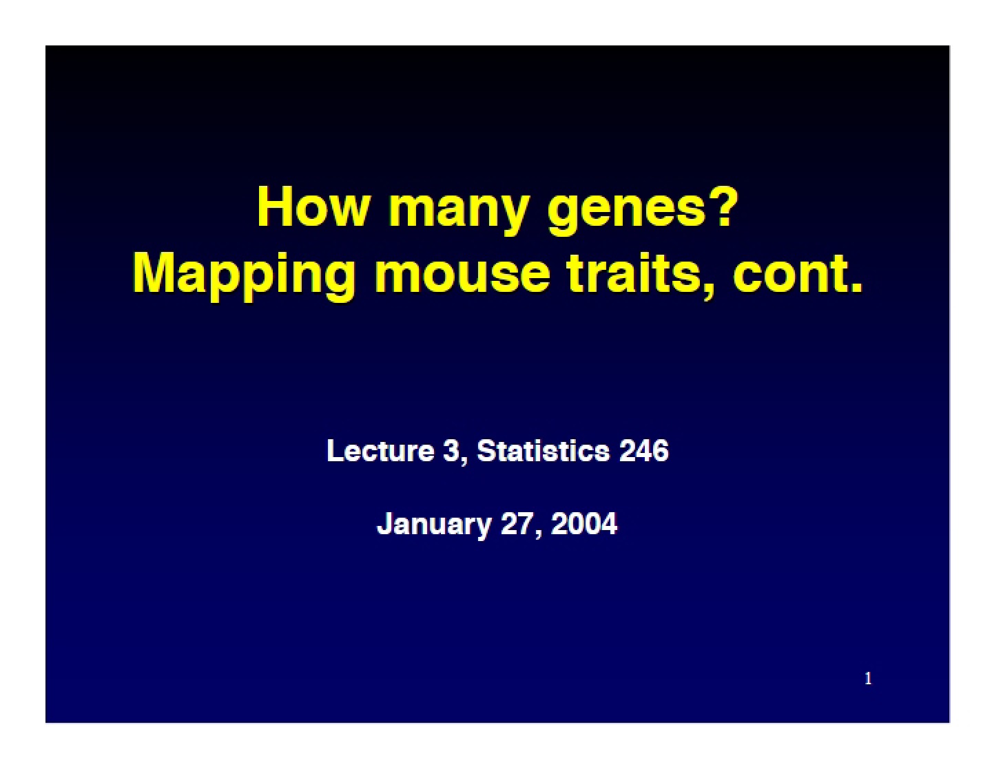 Notes from Class - STATISTICS 246