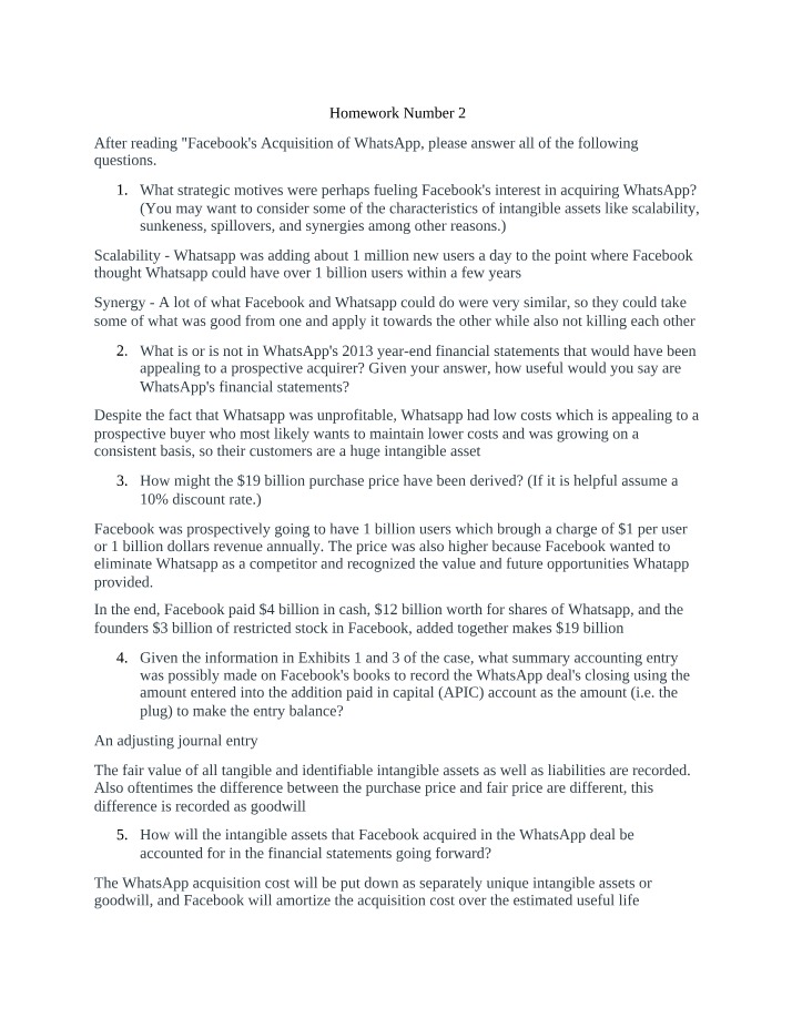 Strategic Acquisition of WhatsApp by Facebook