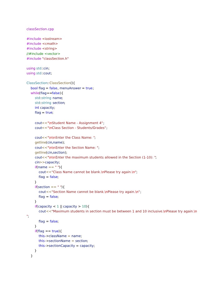 Class Section - Add and List Students
