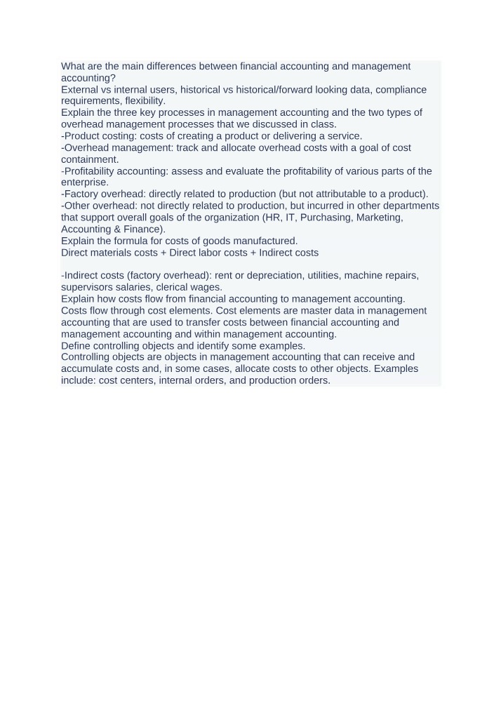 Financial Accounting vs Management Accounting Differences