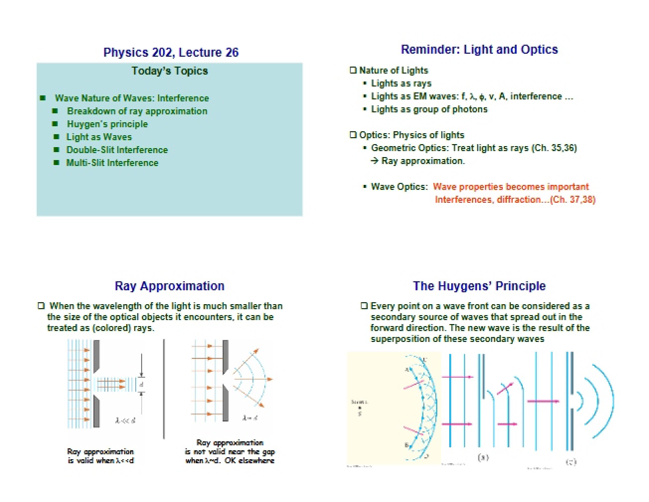 Notes for Lecture 26 (Physics 202)