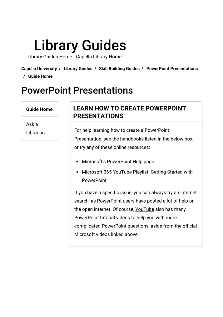 PSY6025 - PowerPoint Presentations