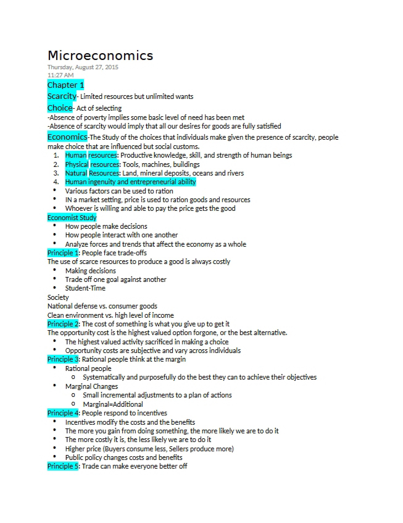 Principles of Microeconomics