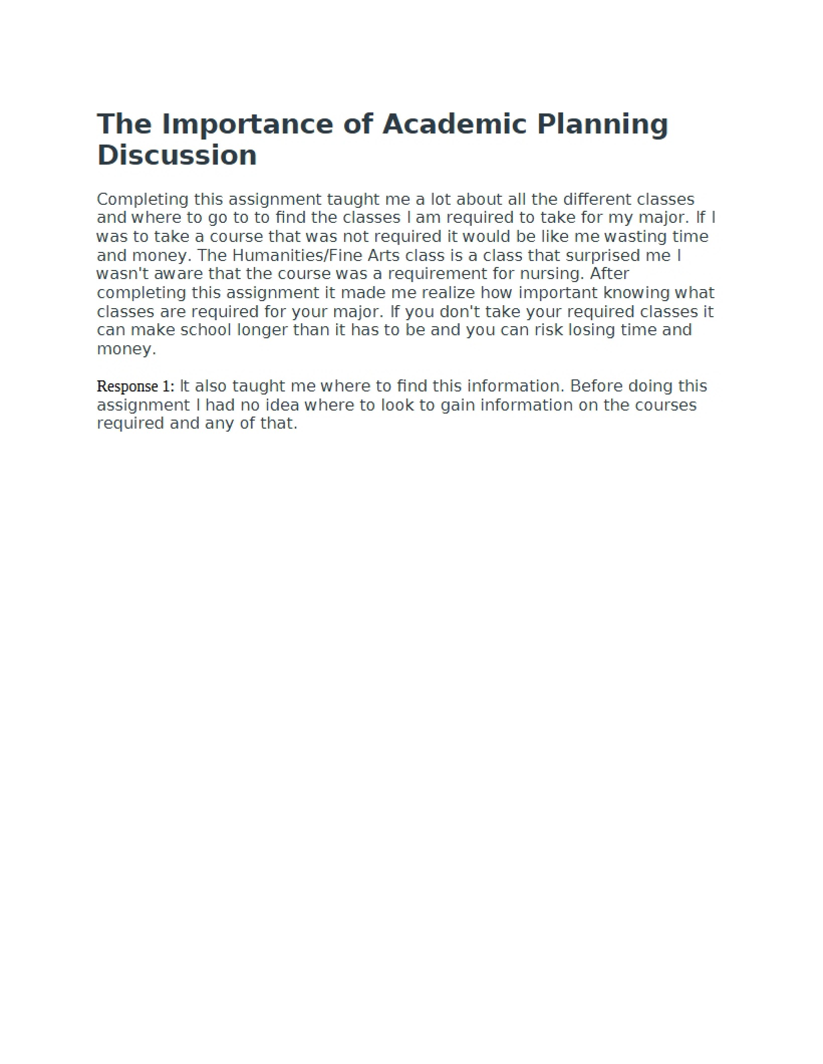Importance of Planning Academically