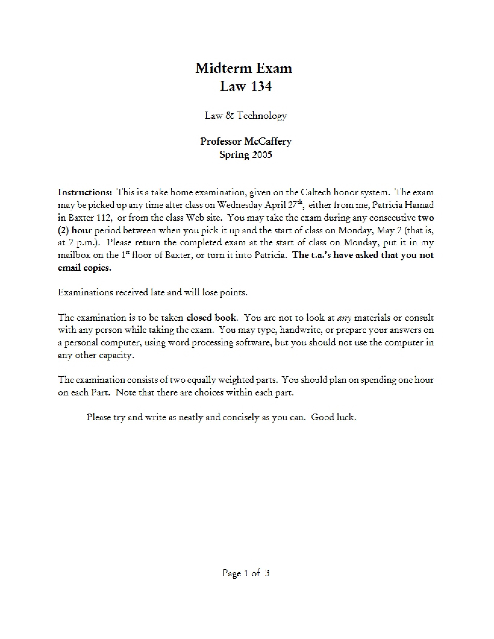 Mid-Course Examination