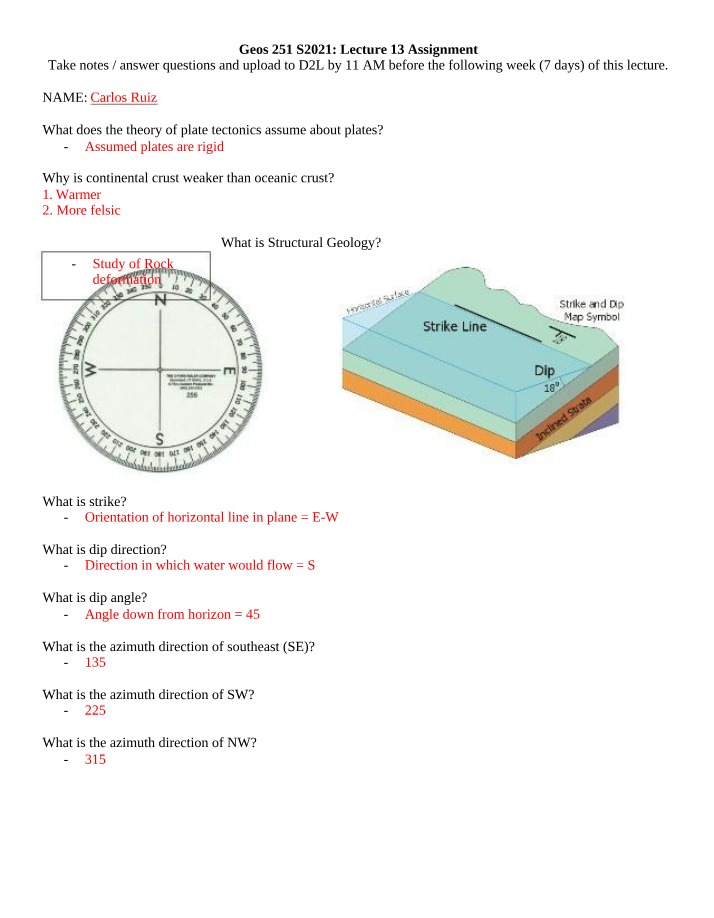 Plate Tectonics - Assumptions and Crust
