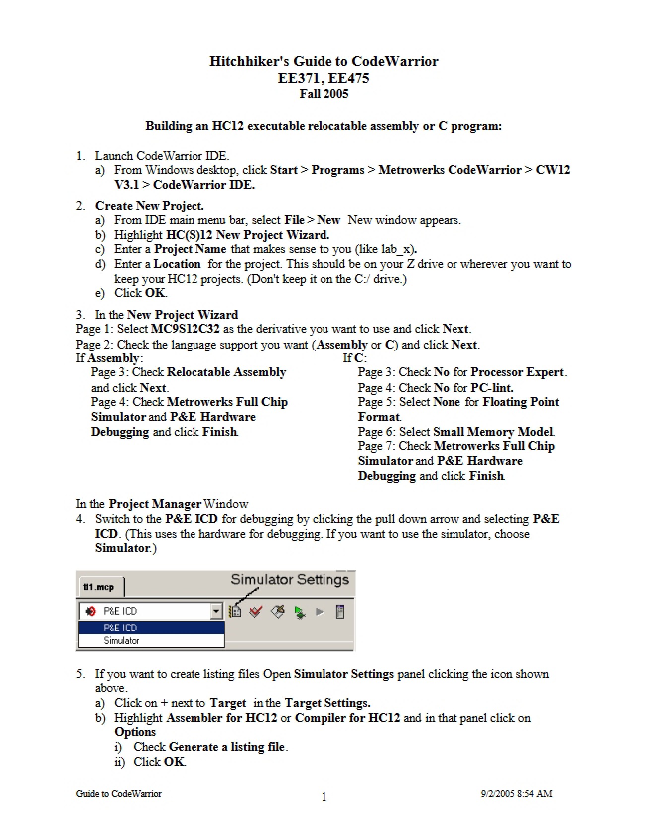 CodeWarrior Guide